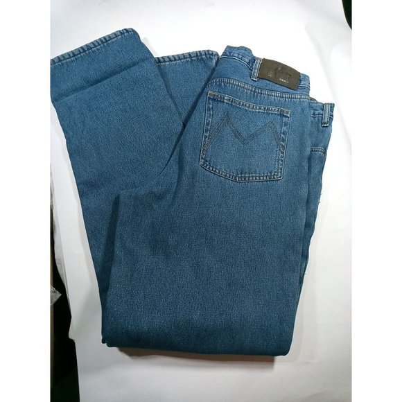 Jeans Old Mill Blue Lined Size Fleece Men's Denim Fit Men's Straight Pants 38/36 - Picture 5 of 10